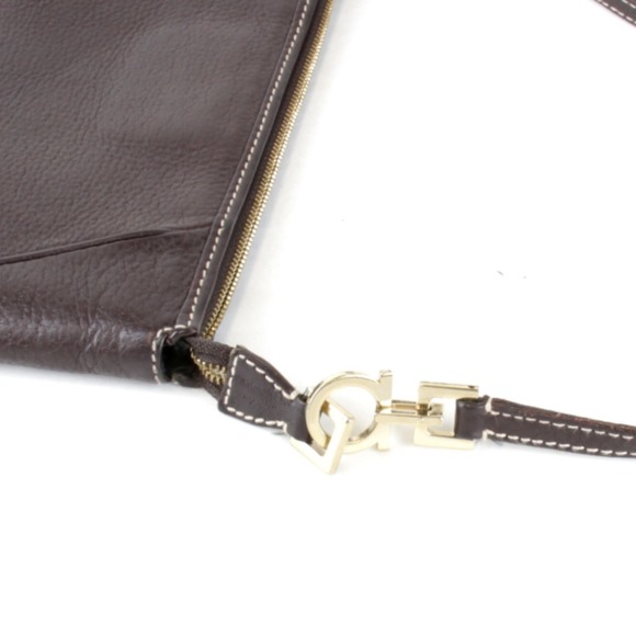 Salvatore Ferragamo Shoulder Bag Leather Brown Women's